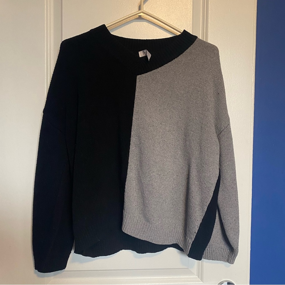 half and half sweater